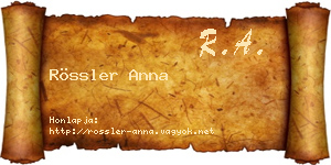 Rössler Anna névjegykártya